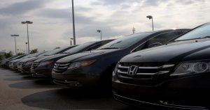 Row of new cars at a Honda dealership. | Honda Dealer in San Antonio, TX