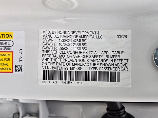 2026 Honda Civic Hatchback Hybrid Sport Touring