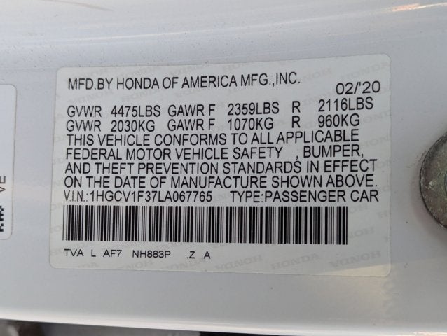 2020 Honda Accord Sedan Sport