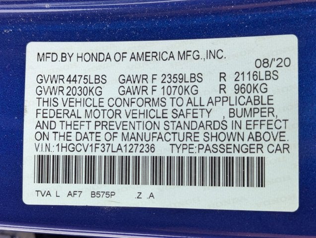 2020 Honda Accord Sedan Sport