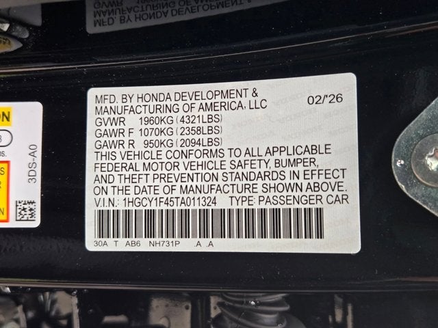 2026 Honda Accord Sedan SE