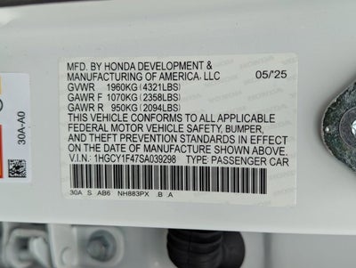 2025 Honda Accord Sedan SE