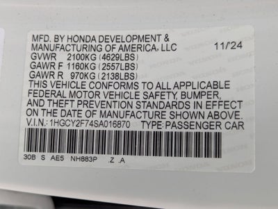 2025 Honda Accord Sedan HYBRID SPORT-L