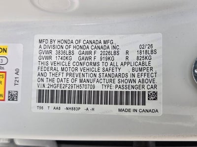 2026 Honda Civic 2WD LX