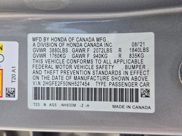 2022 Honda Civic Sedan Sport