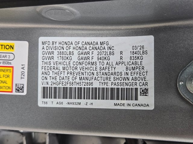 2026 Honda Civic Sedan Sport