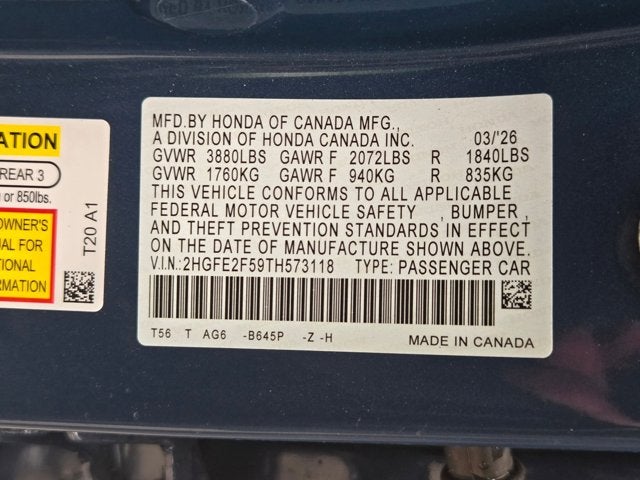 2026 Honda Civic Sedan Sport