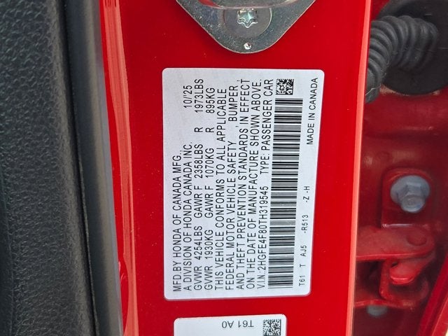 2026 Honda Civic Sedan Hybrid Sport Touring