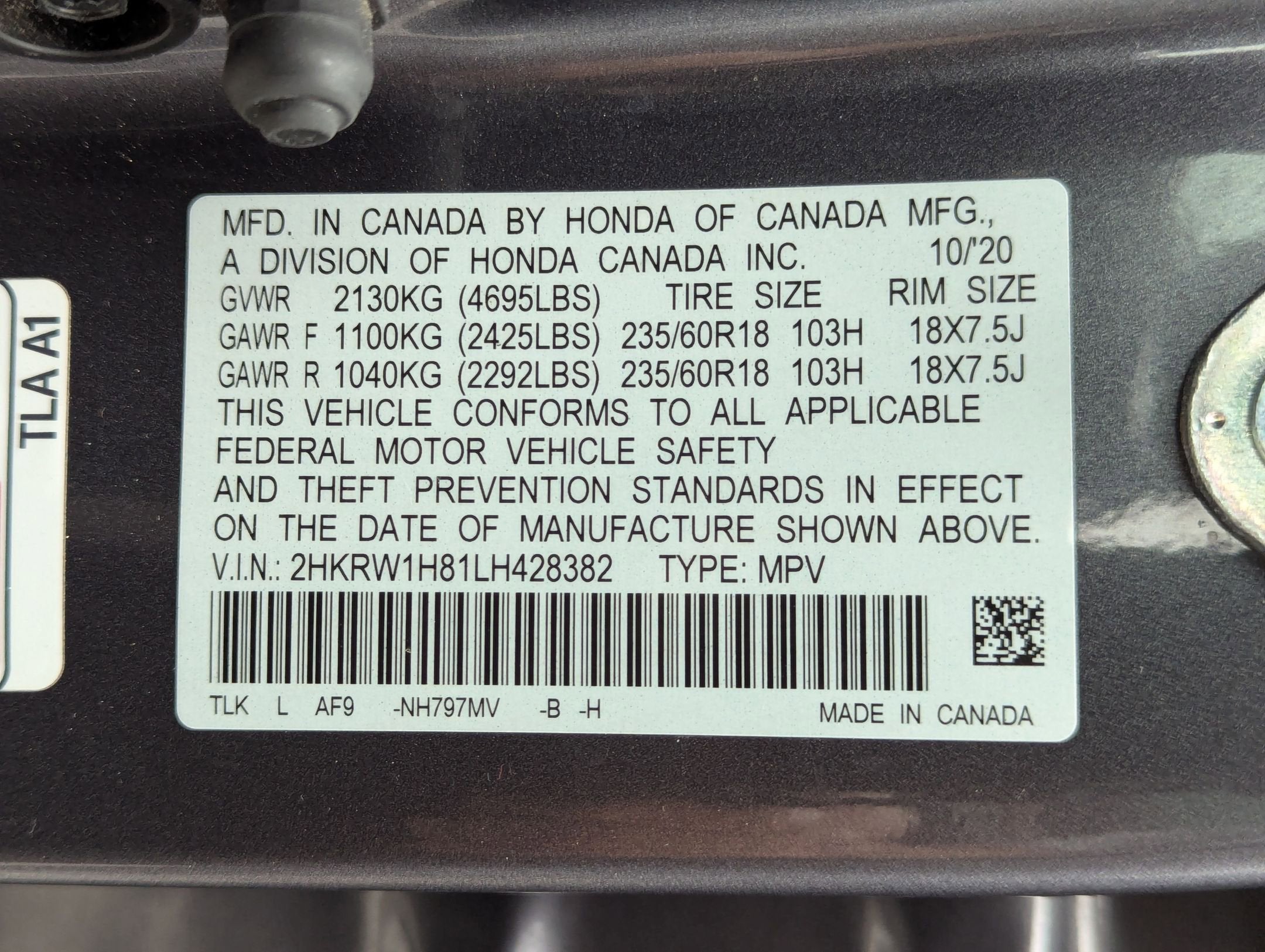 2020 Honda CR-V 2WD EX-L