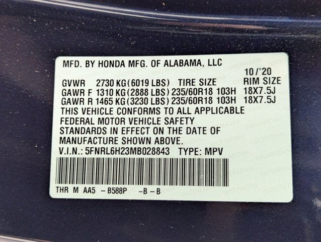 2021 Honda Odyssey LX