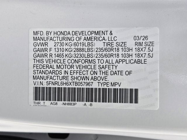 2026 Honda Odyssey EX-L