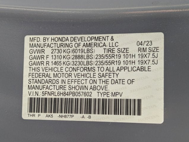 2023 Honda Odyssey Touring