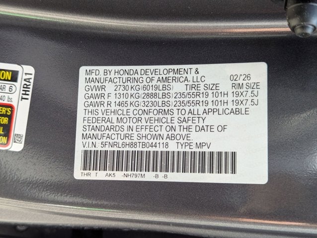 2026 Honda Odyssey Touring