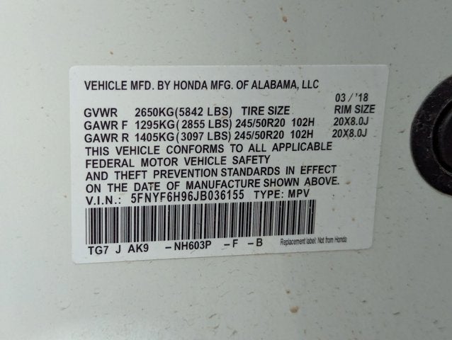 2018 Honda Pilot Touring