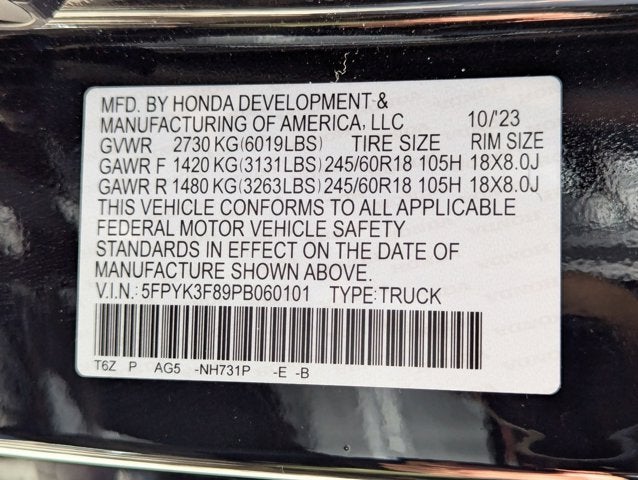 2023 Honda Ridgeline Black Edition