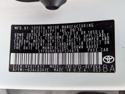 2016 Toyota Corolla L