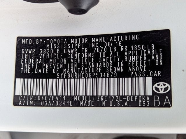 2016 Toyota Corolla L