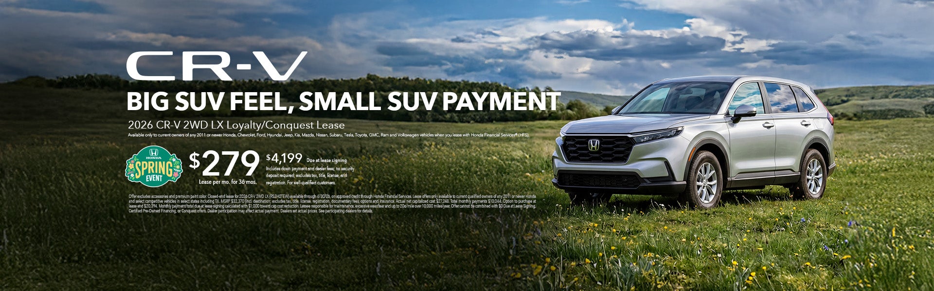 Honda CR-V lease banner