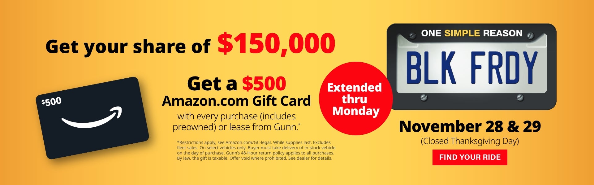 Gunn Honda Cyber Monday banner