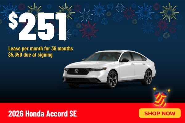 Gunn Honda Accord SE lease banner