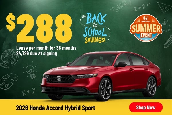 Gunn Honda Accord Hybrid Sport sales banner