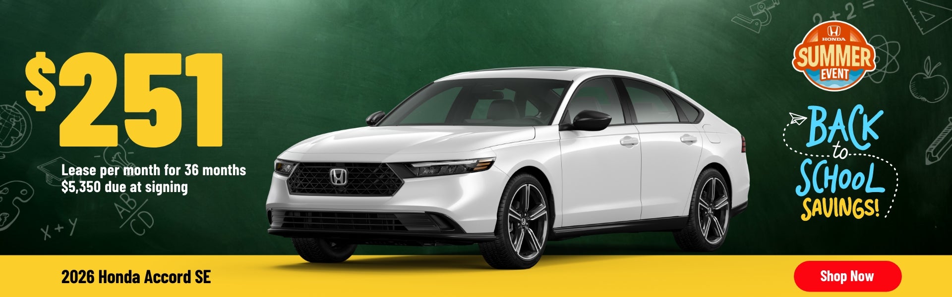 Gunn Honda Accord SE sales banner