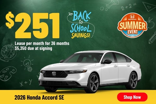 Gunn Honda Accord SE sales banner