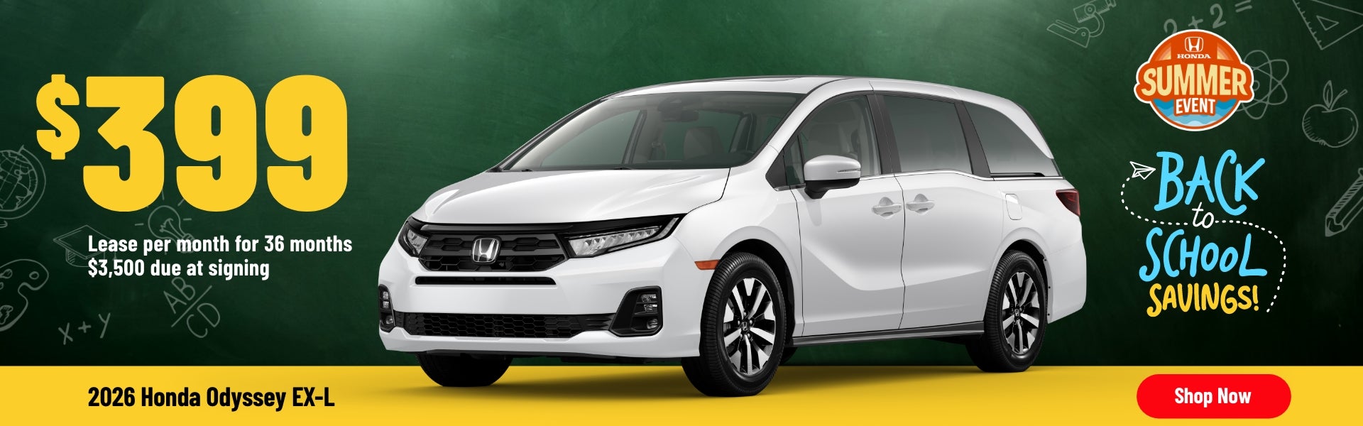 Gunn Honda Odyssey EX-L sales banner