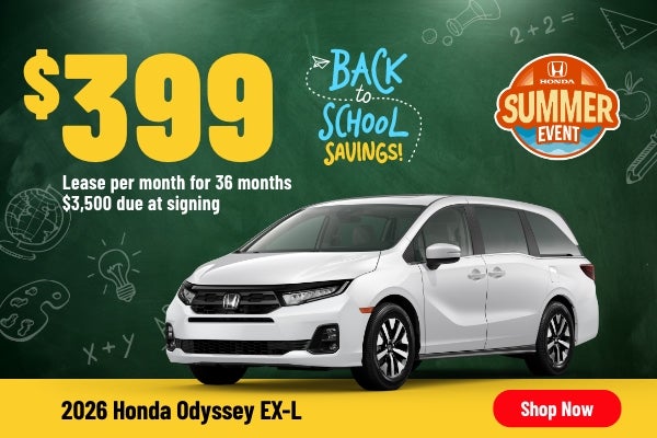 Gunn Honda Odyssey EX-L sales banner