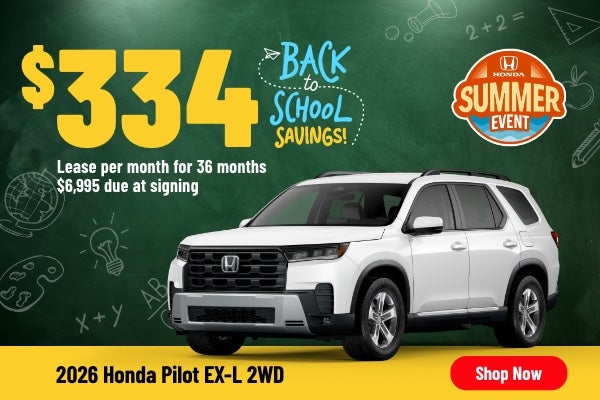 Gunn Honda Pilot EX-L sales banner