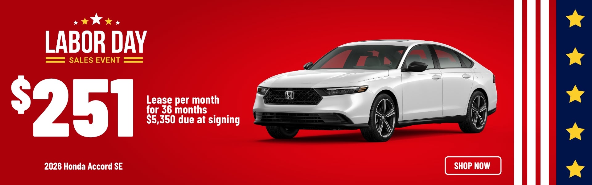 Gunn Honda Accord SE sales banner