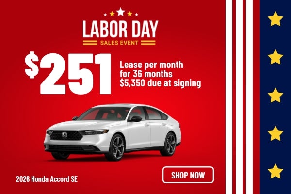 Gunn Honda Accord SE sales banner