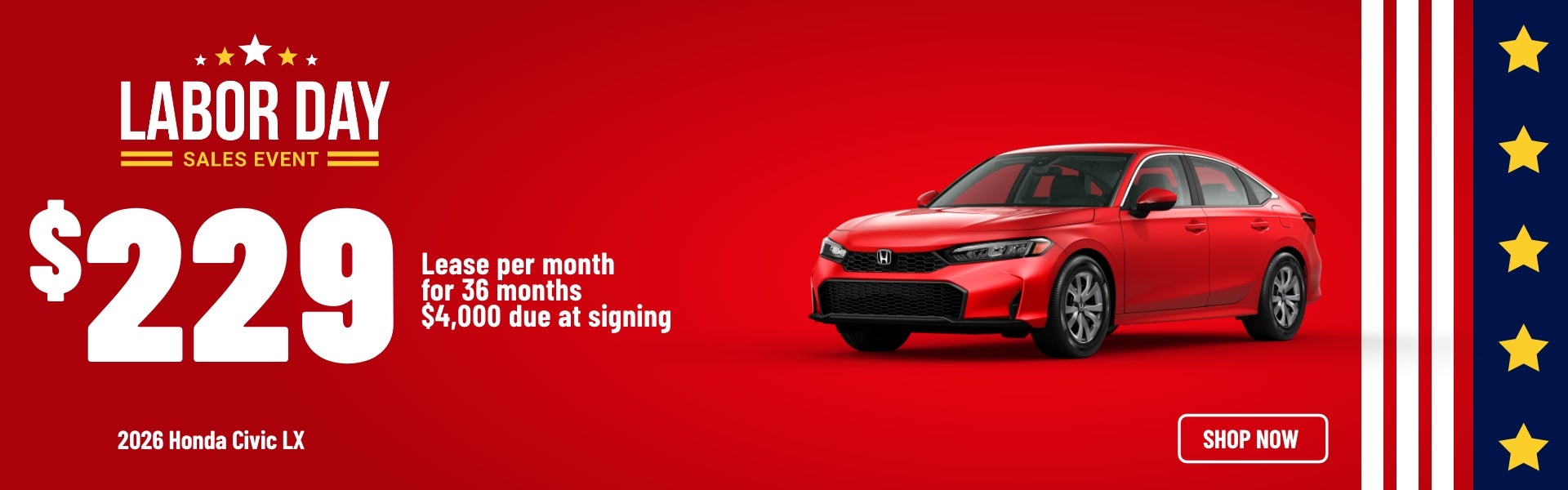 Gunn Honda Civic LX sales banner