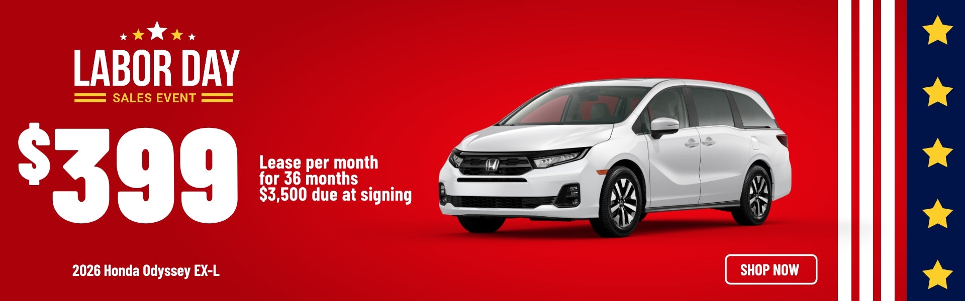 Gunn Honda Odyssey EX-L sales banner