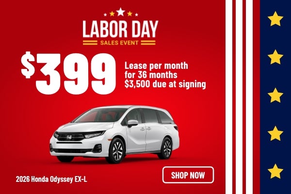 Gunn Honda Odyssey EX-L sales banner