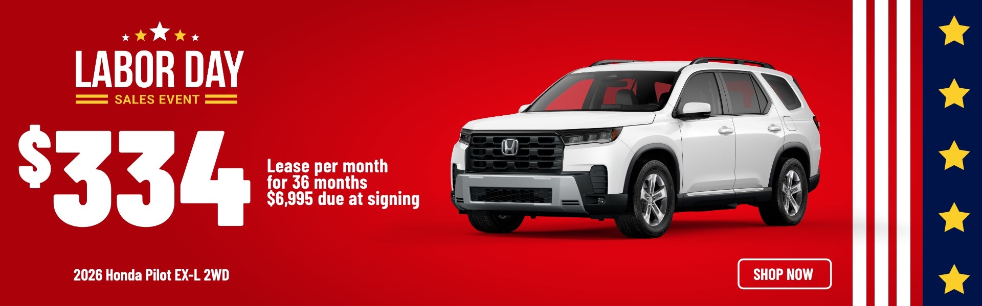 Gunn Honda Pilot EX-L sales banner