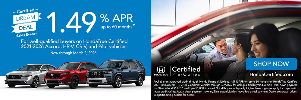 Find your next Certified Preowned Honda at Gunn Today.